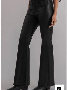 047 Size 14 KUT From the Kloth Stella Coated Raw Hem High Waist Flare Jeans